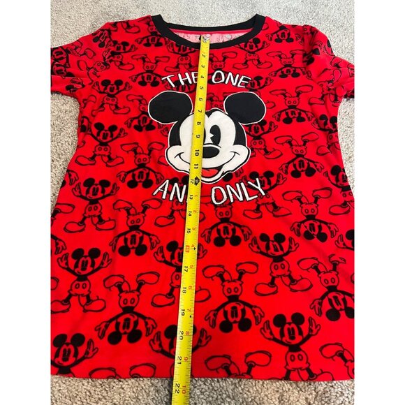 Mickey Mouse Womens Red & Black "The One And Only" Soft Pajama Set Size Small - Picture 7 of 16